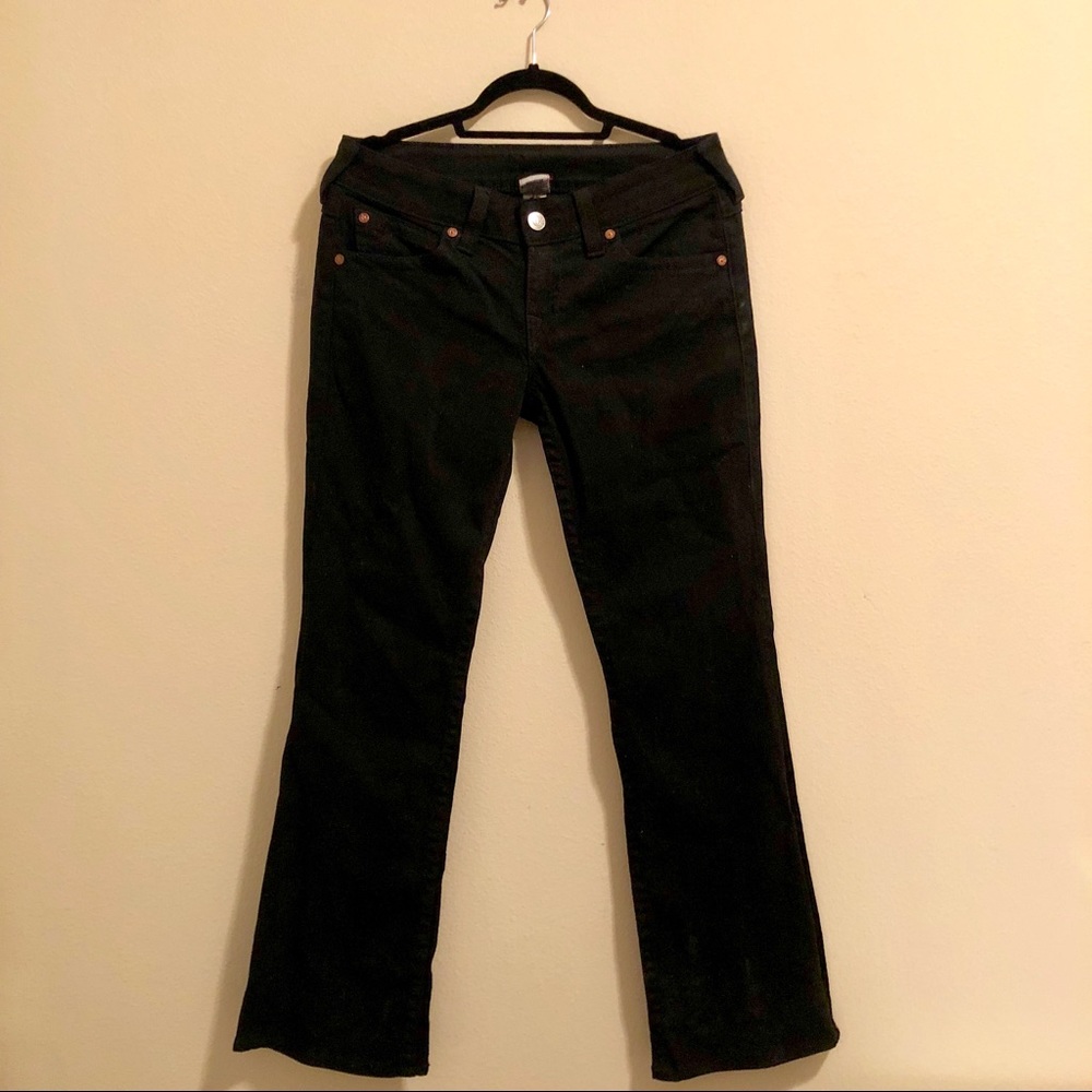 True Religion black flap pocket bootcut jeans